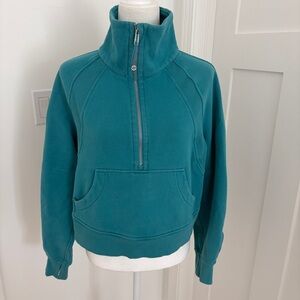 Lululemon Scuba Half Zip Pullover Sz XS/S Storm Teal Funnel Neck Sweatshirt*X14